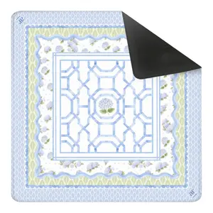 The House of Hydrangea Mahjong Collection - Mahjong Mat, Racks & Case, Tablecloth, Tile Tote, LED Lamp,