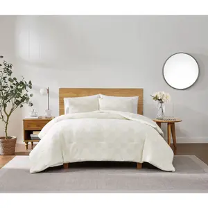 Truly Soft Textured Checkered Full/Queen 3-Piece Duvet Set