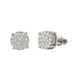 EJG women's stud earrings, 925 sterling silver, hypoallergenic, round cubic zirconia, simple and elegant everyday jewelry, a perfect gift for her.