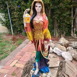23-Inch Dual-Design Decorative Statue (1/2 and 1/2 Themed Art Piece for Home Display)