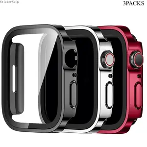 2026NEWHOT3-PackFor  Watch 11, 10, 9, 8, 7, 6, 5, 4, SE, and Ultra; PC case, Cover, with tempered glass screen protector; electroplated finish; all-around protection; lightweight and scratch-resistant; compatible with 40mm, 41mm, 42mm (for S10/S11), 44mm