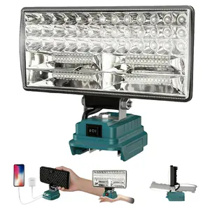 8 Inch Wireless LED Work Light for Makita 18v Battery, Adjustable Beam, 90w Power, 5400 Lumens, USB Charging Port, Portable Flashlight, High Lumen Flashlights