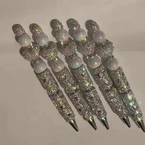 Love Rhinestone Beaded Pens- Retractable ideal gift handmade pen Iridescent Attention