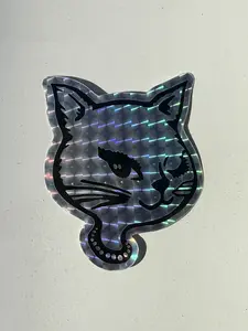 Retro Vintage 90s Winking Cat Holographic Vinyl Sticker (3 PACK)