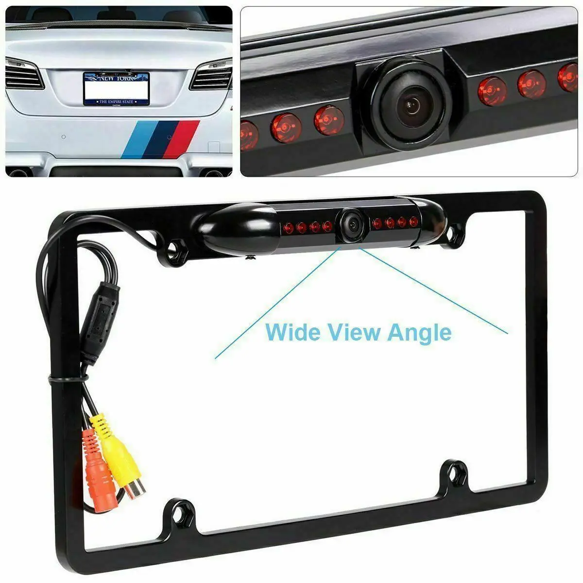 [Weekly Deals] License Plate Backup Camera HD Night Vision Rear [Summer Vibes] View Camera with 8 LEDs 170° Viewing Angle Waterproof Backup Rear Camera for Cars, SUV, Trucks, RV and More