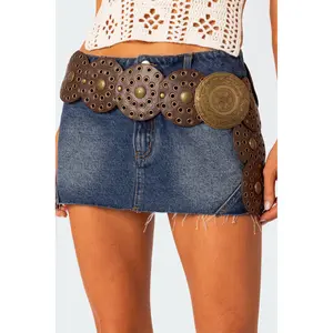 Faux Leather Western Disc Belt