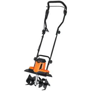 10 & 12 Amp Electric Tillers, 14" & 18" Tilling Widths, Both with 3.94" Tilling Depth, Corded Electric Tiller/Cultivators, Featuring Steel Mn Tines, Ideal Rototillers for Garden, Lawn & Soil Digging