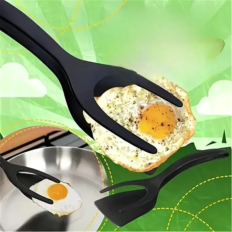 2 in 1 Egg Flipper, 1 Count Durable Plastic Non-stick Egg Spatula, Kitchen Tool, Cooking Utensils, for Frying Egg Roll, Burger, Fish, Sandwich, Utensils, Kitchen Gadget, Cooking Tools, Kitchen Utensils Gadgets