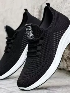 Men's Breathable Mesh Sneakers, Lightweight Casual Shoes, Comfortable Soft Sole, Anti-Slip Durable Sports Footwear, Breathable Walking Sneakers, Soft Soled Sneakers