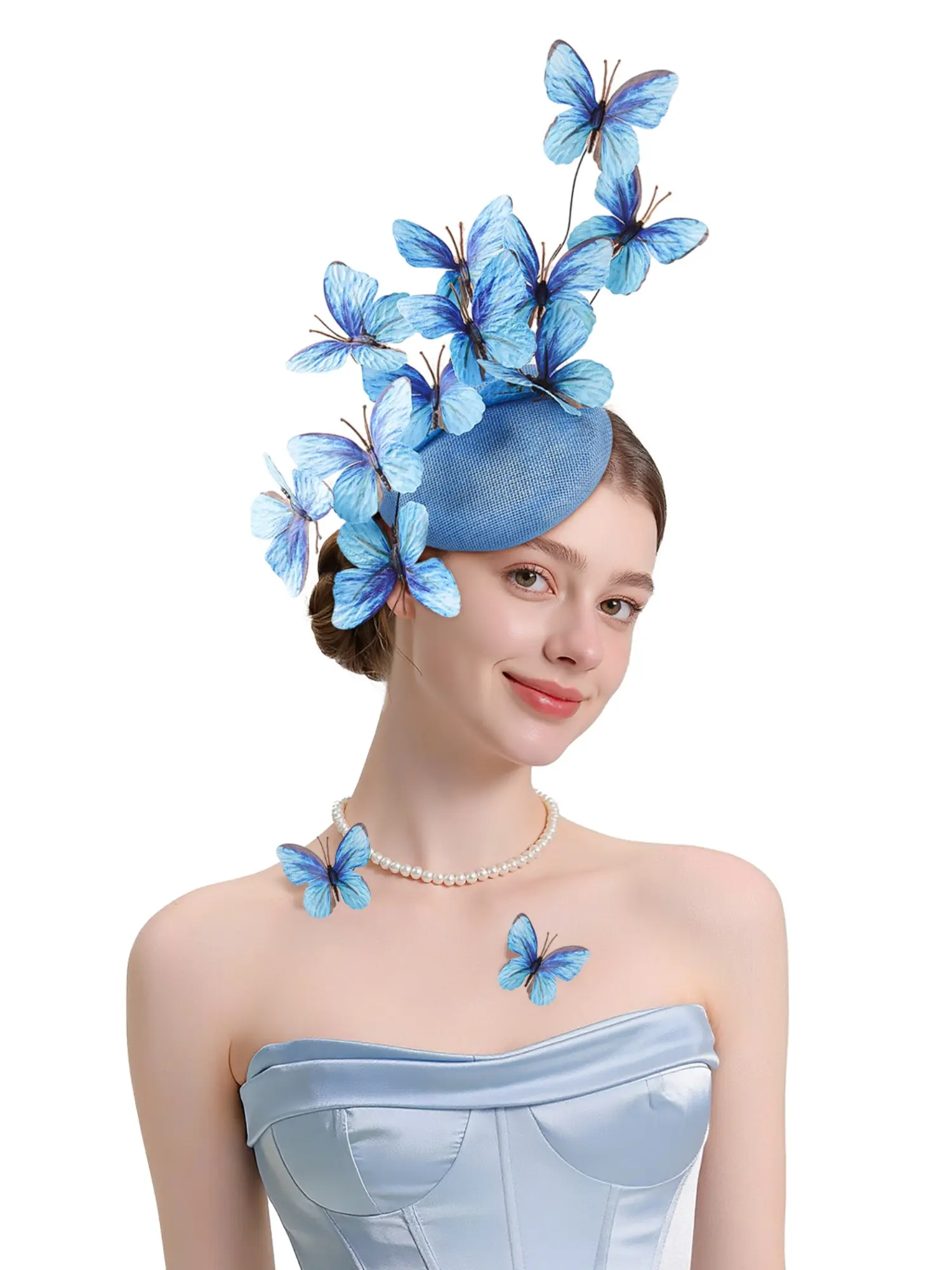 Butterfly Fascinator Design Hat Feather Decoration Tea Party Hat Monarch Butterfly Chic Headband Fascinators for Wedding Bridal Headband Accessory
