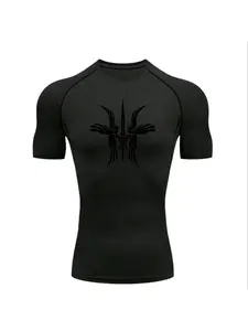 Tribal Wings Design 2026 Men's Sports T-Shirt Training Fitness Compression Workout T-Shirt Cooling Rash Guard Tops Quick Dry Short Sleeve T-Shirt for Men