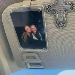 2 Pack Car Picture Holder and Visor Photo Clip, Personalized Acrylic Car Sun Visor Photo Frame Clip, Unique Gift for Couples, Wallet Photo Holder, Stylish Automotive Accessory, Car Accessories