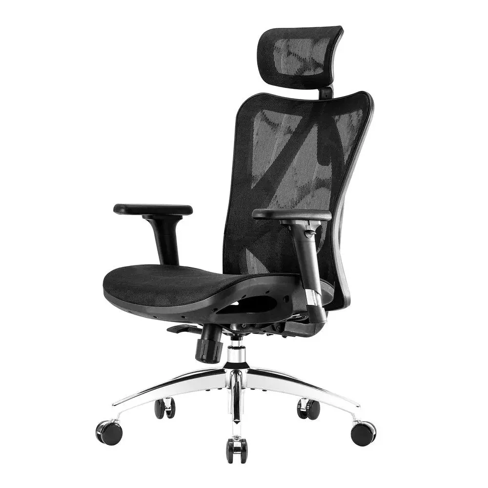 SIHOO M57 Ergonomic Office Chair, Adjustable Lumbar Support, 126° Reclining Mesh Desk Chair for Home Office, Study & Gaming