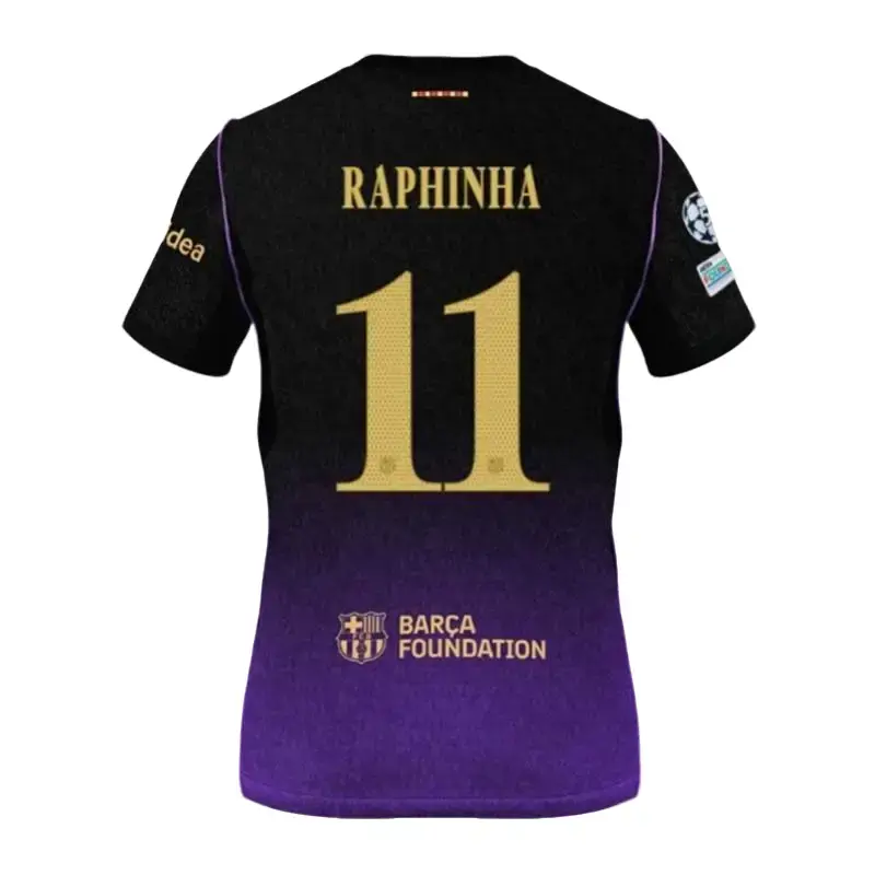Unisex Purple FC Away Jersey 2026/27 – #11 Raphinha Yamal Soccer Shirt, Breathable Fan Style Football Jersey, Lightweight Match Day Top