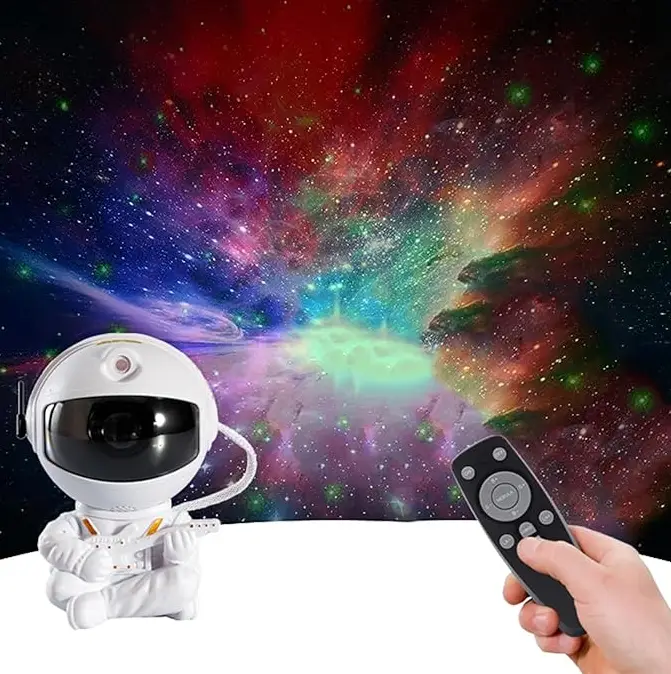 Astronaut Projector - Starry Night Magic Belt Remote Control, Children's Bedroom Galaxy Night Light, Nebula Effect, Adjustable Projection, Celestial D