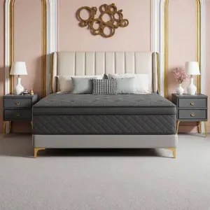 12-Inch Anti Static Firm Cooling Breathable Gel Memory Foam Hybrid Mattresses,Twin,Full,Queen,King Size Mattress, Kids Metal Plush Rocking Horse Chair Floor Bed with Guardrail Bear