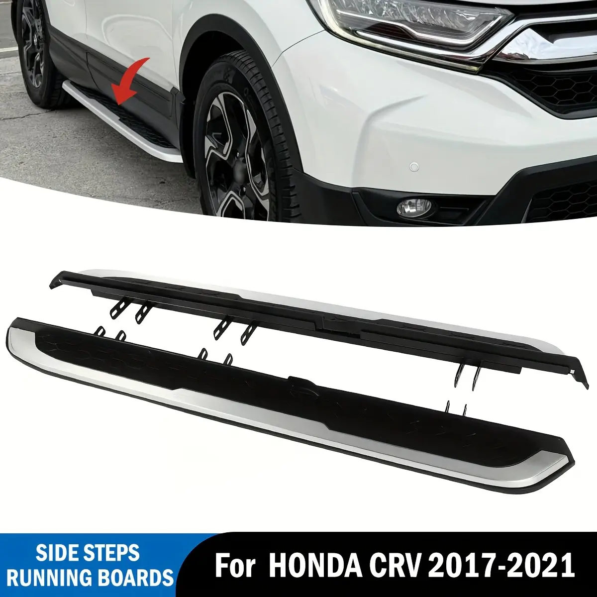 2017-2021 Honda CRV - Side Steps / Side Nerf Bars| Anti-Slip Design, 350LBS Max Load Capacity Gift