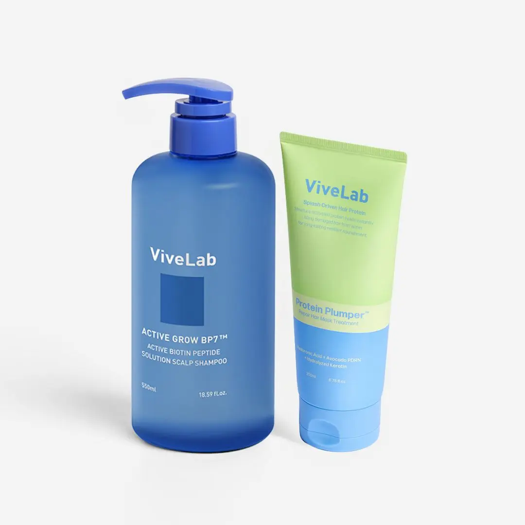 Biotin Peptide Shampoo and Deep Repair Mask Bundle | Shampoo + Conditioner | Anti-Thinning & Damaged Hair | ViveLab