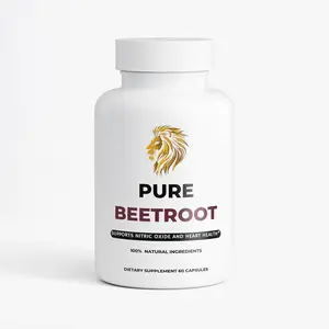 PURE BEETROOT Capsules - 60 Count Dietary Supplement for Nitric Oxide & Heart Health - Supports Normal Blood Pressure & Athletic Performance - 100% Natural Ingredients from the USA