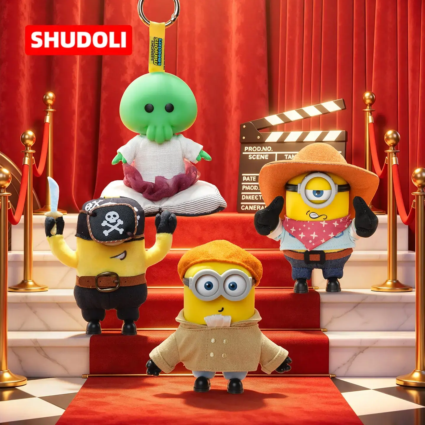 MINISO Minions & Monsters Plush Vinyl Pendant Blind Box - Random Cute Spooky Monster Collectibles, Bag Charm, Surprise Keychain Accessory