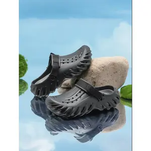 Men's Sporty Breathable Quick Drying Hollow Out Design, Casual Comfortable Non-slip Sandals for Beach, Fashionable Shoes for Outdoor, Boy, Caged Clogs