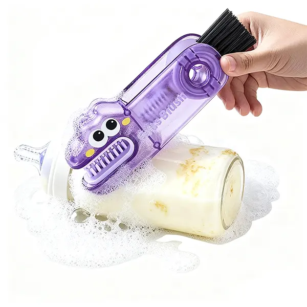 3-in-1 Dinosaur-Shaped Cleaning Brush - 360 Degree Rotatable, Rotatable Kitchenware Drinkware Accessory for Baby Bottles, Insulated Cups