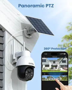 【Hot selling】AOSU Solar Security Camera Wireless Outdoor System, 3K/5MP Battery Powered WiFi Camera for Home Security, Panoramic PTZ, Auto Tracking, Human/Vehicle Detection, Night Vision, Spotlights, 2-Way Talk