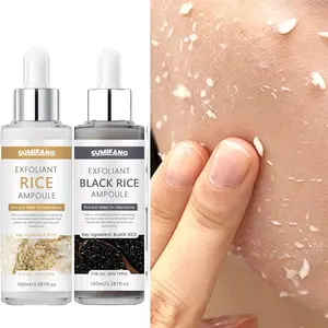 Gentle exfoliating facial and body scrub, white rice ampoule + black rice ampoule, essence for brightening, exfoliating, and moisturizing - suitable for all skin types, Exfoliating Duo