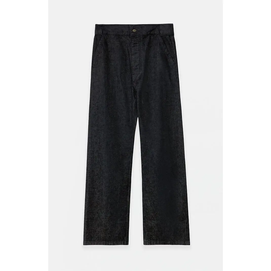 Fear of God ESSENTIALS Men's Vintage Black Denim Straight Work Pants Fear of God ESSENTIALS Men's Vintage Black Denim Straight Work Pants