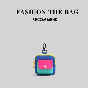 New Dopamine Storage Bag, Unique Coin Purse, Portable Mini Cute Colorblock Fashion Zipper Earphone Protective Cover Case, Stylish and Compact Design, Headphone Bag, Earbuds Pouch