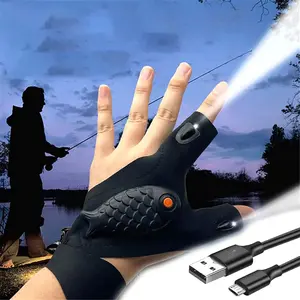Rechargeable LED Flashlight Gloves for Adults Men Christmas Birthday Gift Idea Waterproof Lighted Gloves for Repairing Fishing Camping Dad Husband Him Boyfriend Car Guy 10-hour Runtime
