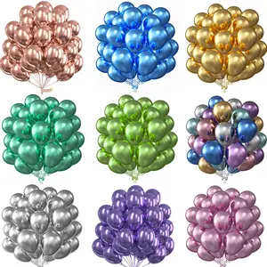 Metal Balloons, 50 Pcs 12 Inch Purple, Pink, Rose Gold, Silver, Gold Metal Balloons, Balloon Garlands Or Arched Balloons As Party Decorations, Birthday Decorations, Wedding Decorations