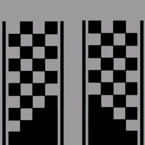 Checkered flag Bedside or side door Decal, 10"x46", set of 2 vinyl window decal