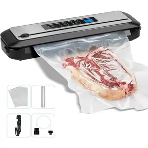 Vacuum Sealer Machine with Starter Kit, Automatic PowerVac Air Sealing Machine for  Preservation, Dry & Moist Sealing Modes,Built-in ,Easy Cleaning Storage
