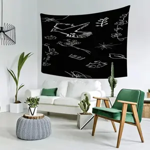1pc Porter Robinson Music-Themed Artwork Print Tapestry, Soft Peach Skin Cloth Wall Hanging, Horizontal Home Decor for Living Room, Fan-Focused Gift, Artwork Print Tapestries