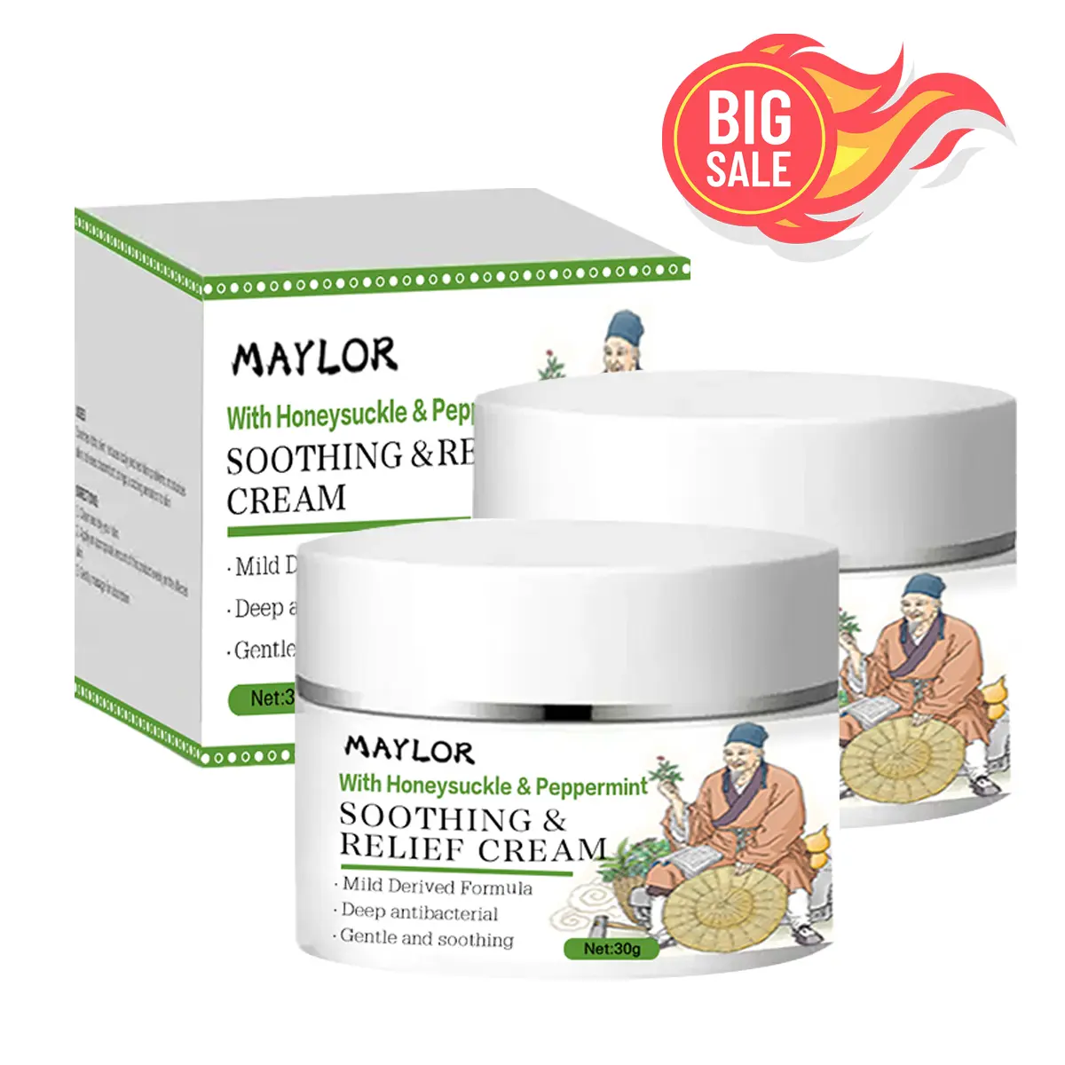 MAYLOR Herbal Sensitive Skin Comprehensive Soothing Cream - Soothing Relief Cream Moisturizer for Lightweight Hydration & Daily Comfort - Calming, Gentle and Refreshing Formula lsamo calmante para hydrate eczema cream Blend Body Care