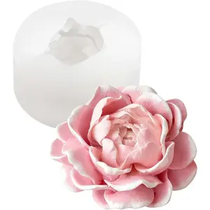 3D flower silicone mold, suitable for making aromatherapy candles, beeswax soap, resin casting, clay crafts - flexible and reusable demolding mold, easy to demold, suitable for DIY handicrafts, handmade crafts, home decoration Soap Molds Silicone