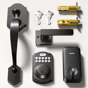 Keyless Entry Door Lock Deadbolt with Handle Set,  Digital  Locks Set for Front Door with 2 , Easy to Install Keypad Deadbolt, Auto Lock - Oil-Rubbed Bronze