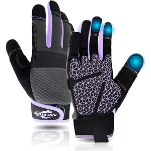 Womens Work Gloves Small Working Gloves for Women Work Gloves Touch Screen,Breathable Mechanic Working Gloves Lightweight Purple S