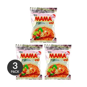MAMA Thai Instant Noodles - Tom Yum Flavor (3 Packs, 55g Each) | Authentic Thai Taste