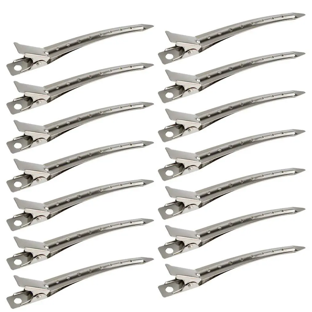 Locsanity 3.5-Inch Metal Duck Bill Hair Clips, Alligator Curl Clips with Holes, Alligator Clip