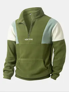 Men's Fleece Half-Zip Pullover Hoodie, Fleece Hooded Sweatshirt, Lightweight Outdoor Clothing, Perfect for Layering Under Cool Weather, Hiking & Casual Wear
