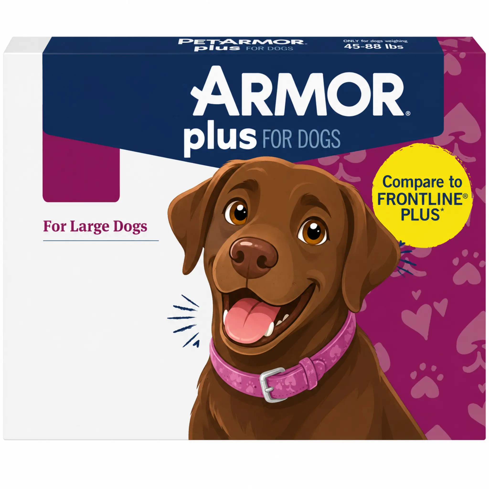 PetArmor Plus Topical Formula for Dogs 45–88 lbs, 3 Month Supply, Waterproof Application