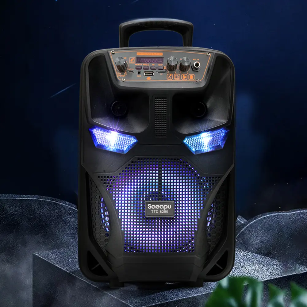 Bluetooth Portable Audio Speaker - Plastic Enclosure, Remote Control, Microphone, Subwoofer, FM Radio, 3.5mm Aux Input, USB Compatible, 1500mAh Mobile Charging, Loud Stereo Sound, 20kHz, 2150g, 4H Playtime, 385x250x215mm, for Outdoor & Home Use