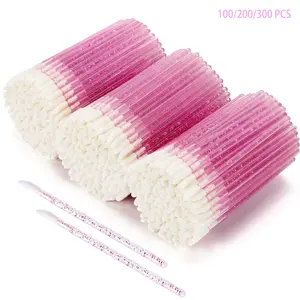 ✨ 100/200/300 Pcs Crystal Rod Lip Gloss Applicators｜Multi-Use – 3-in-1: Lip Gloss Application, Lash Cleaning & Nail Art Application – Essential Tool for Makeup Artists & Nail Technicians Lip Brush Pack Lip Makeup Accessories