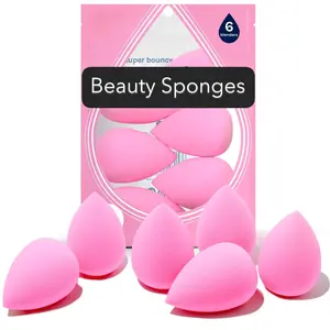 Makeup Sponge Set Latex Free and High-definition Set of 6 makeup Wonder blender For Powder Cream and Liquid, Super Soft Wonder Beauty Cosmetic