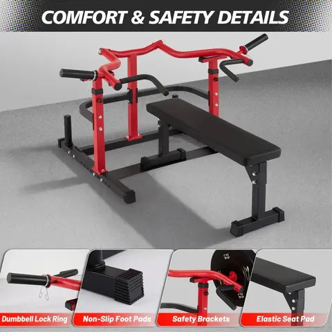 GARVEE Plate-Loaded Chest Press Machine - Heavy-Duty Steel Home Fitness Equipment, Adjustable Converging Arms, Flat Bench, Max 1050lbs Capacity, Flexible Setup for Adjustable Chest Workout, Triceps & Muscle Training Exercise Equipment,toolupgrade