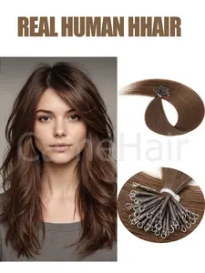 Hair Extensions Microlink Real Human Hair Micro Link Hair Extensions Human Hair Micro Bead Extensions Real Human Hair Fusion Micro Link Tip Hair Extensions Invisible Remy Hair Extensions darkest brown to brown jet black natural black and blonde