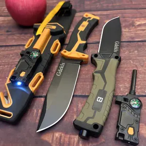 A multi-functional outdoor knife, including functions such as flint and compass.Suitable for outdoor camping and field fishing