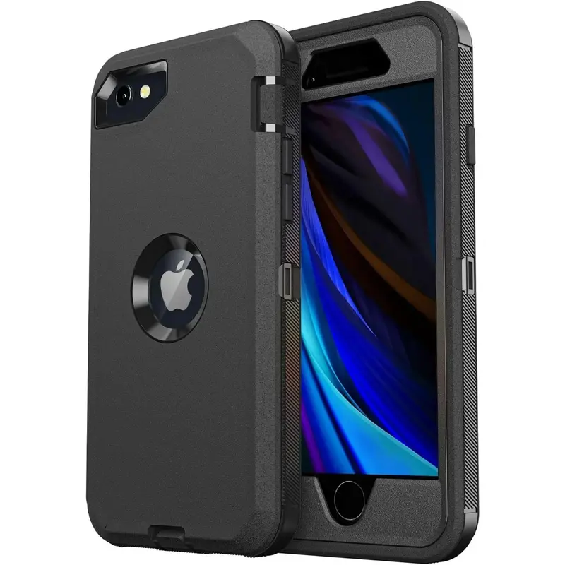 Entronix Heavy Duty Case for Apple iPhone 8/7/SE - Triple Layer Bumper Cover, Protective Smartphone Accessories Protection Wireless Dustproof Handle flexible rubber liner
